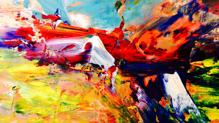 Colorful abstract background wallpaper. Modern motif visual art.  Mixtures of oil paint. Trendy...