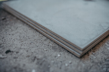 Ceramic tiles and tools for tiler ceramic tiles installation Home improvement, renovation ceramic tile adhesive, mortar, level