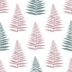 Abstract seamless pattern with leaves. Vector template.