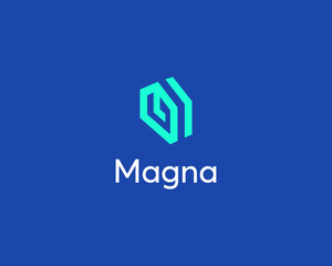 Abstract construction building house geometric logo icon design modern illustration. Minimal real estate property vector sign symbol mark logotype.