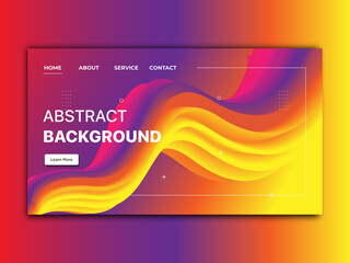 Abstract Colorful fluid landing page template design