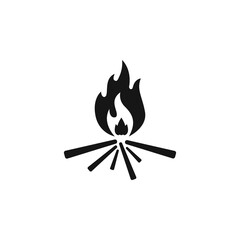 Bonfire icon flat vector illustration