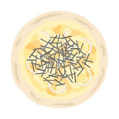 チーズと海苔のピザ