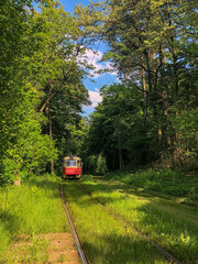 Naklejka premium train on the road