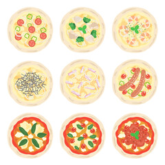 ピザのイラストセット