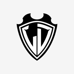 L D initials monogram logo shield designs a modern - obrazy, fototapety, plakaty