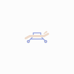 stretcher bed icon flat vector logo design trendy