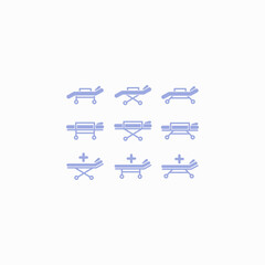 stretcher bed icon flat vector logo design trendy