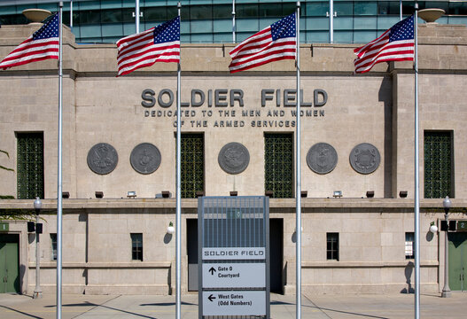 Chicago, IL, USA - September 10, 2008: Solder Field in Chicago. Soldier Field is a large outdoor stadium and home to the Chicago Bears of the NFL.