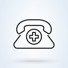 Emergency call filled outline icon, medicine and healthcare, medical support sign vector