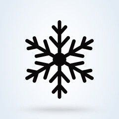 Snowflake icon. Christmas and winter theme. Vector illustration