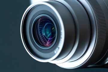 Professional Photo lens with reflection closeup