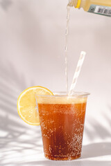 cup of cold orange drink 