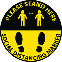 Stand Here Social distancing marker,pictogram,Icon