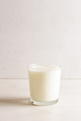 glass of milk on white background.