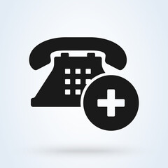 Obraz premium Emergency call flat icon, medicine and healthcare, medical support sign 