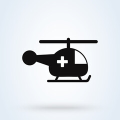 Obraz na płótnie Canvas Medical helicopter on white background. Health Care illustration