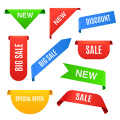 Set corners for sale catalog or banner, realistic vector illustration isolated.