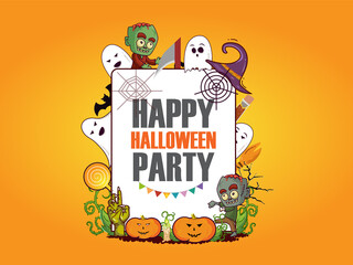 happy  Halloween party vector illustration