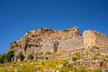 Fototapeta na wymiar The remaining from Sillyon, which was an important fortress and city near Attaleia in Pamphylia, on the southern coast of modern Turkey.