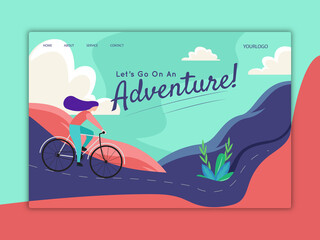 let's go on adventure web template, landing page design