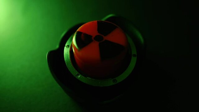 Man Finger Pressing Nuclear red Button