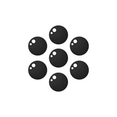 Black caviar vector illustration isolated on white. Luxury fish caviar in round shape