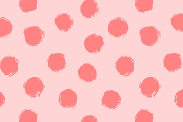 Vector abstract background with polka dots pattern. Brush strokes, grunge style