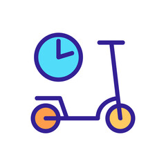 scooter sharing using time icon vector. scooter sharing using time sign. isolated color symbol illustration
