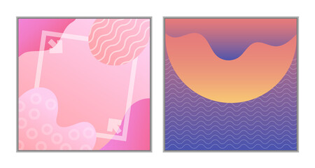 Vibrant gradient background set