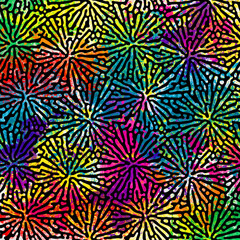 colorful psychedelic neon abstract starburst pattern