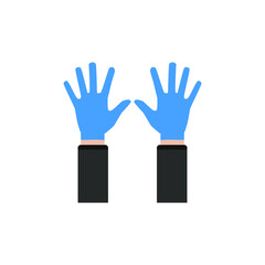 Blue medical gloves icon. Flat illustration of blue medical gloves vector icon for web on white background
