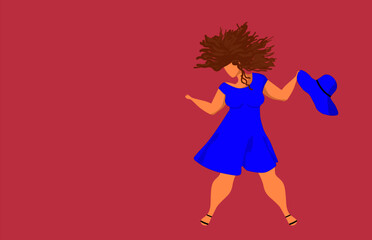 Fototapeta na wymiar Body confident woman dancing illustration