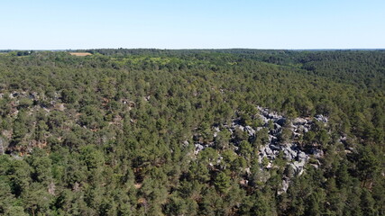 Forêt de Fontainebleau, vue du ciel (île-de-France)