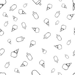 Ice Cream seamless pattern, graphic design template, vector illustration