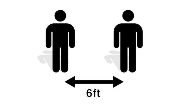 Social Distancing by 6 feet (Animation)