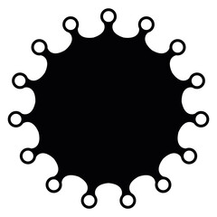 Virus sign. Symbol of coronavirus and COVID-19 desease. Simple flat black vector icon