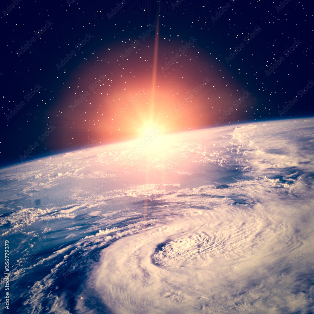 Canvas Prints sunrise, view from space. the elements of this image furnished by nasa.