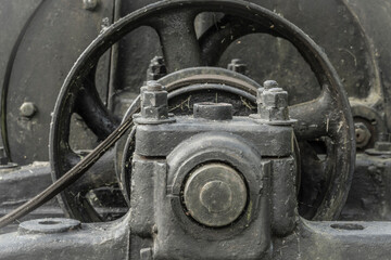 Fototapeta na wymiar close up of an old steam engine