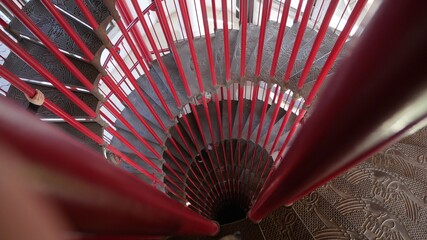 red spiral staircase