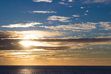 El cielo antes del atardecer en tenerife