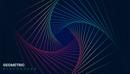 Naklejka premium Geometric Background with Colorful Lines