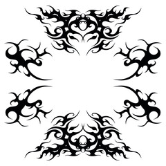 abstract tattoo style frame decoration picture cover background
