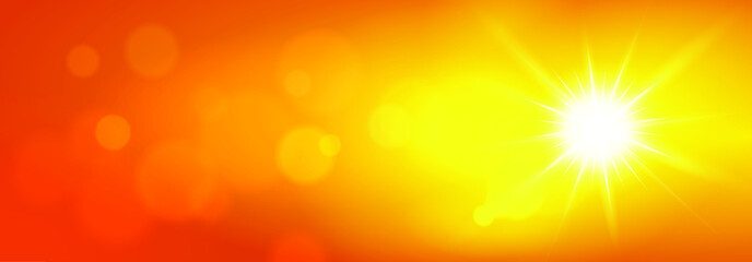 Fototapeta premium Shining summer sun background with bokeh