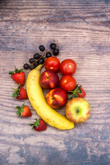 Fruit on a Wood Background