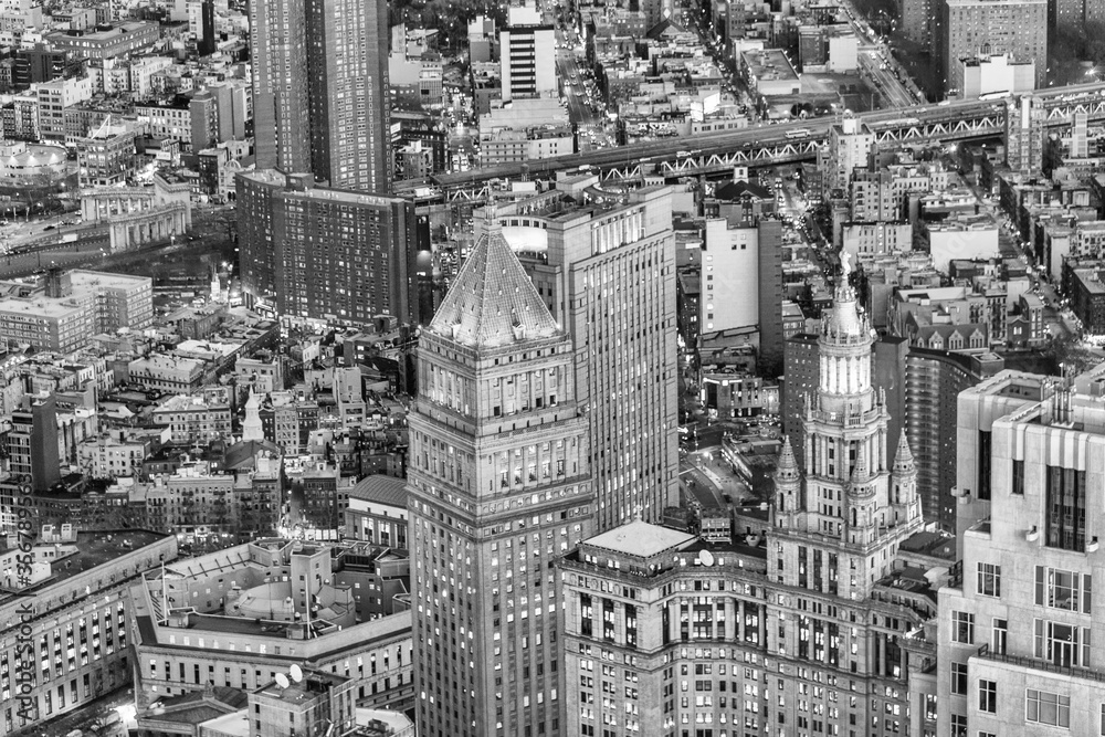 Wall mural spectacular aerial view of manhattan skyline on a beautiful nigh