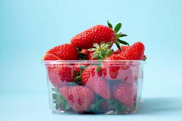 Strawberry. Fresh harvest of organic berries. Close up.