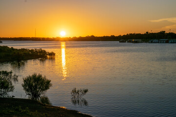 Early morning sunrise on Grapevine Lake