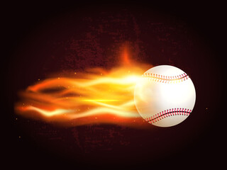 Fire burning basketball with background black