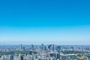 (東京都-都市風景)青空と新宿方面風景１